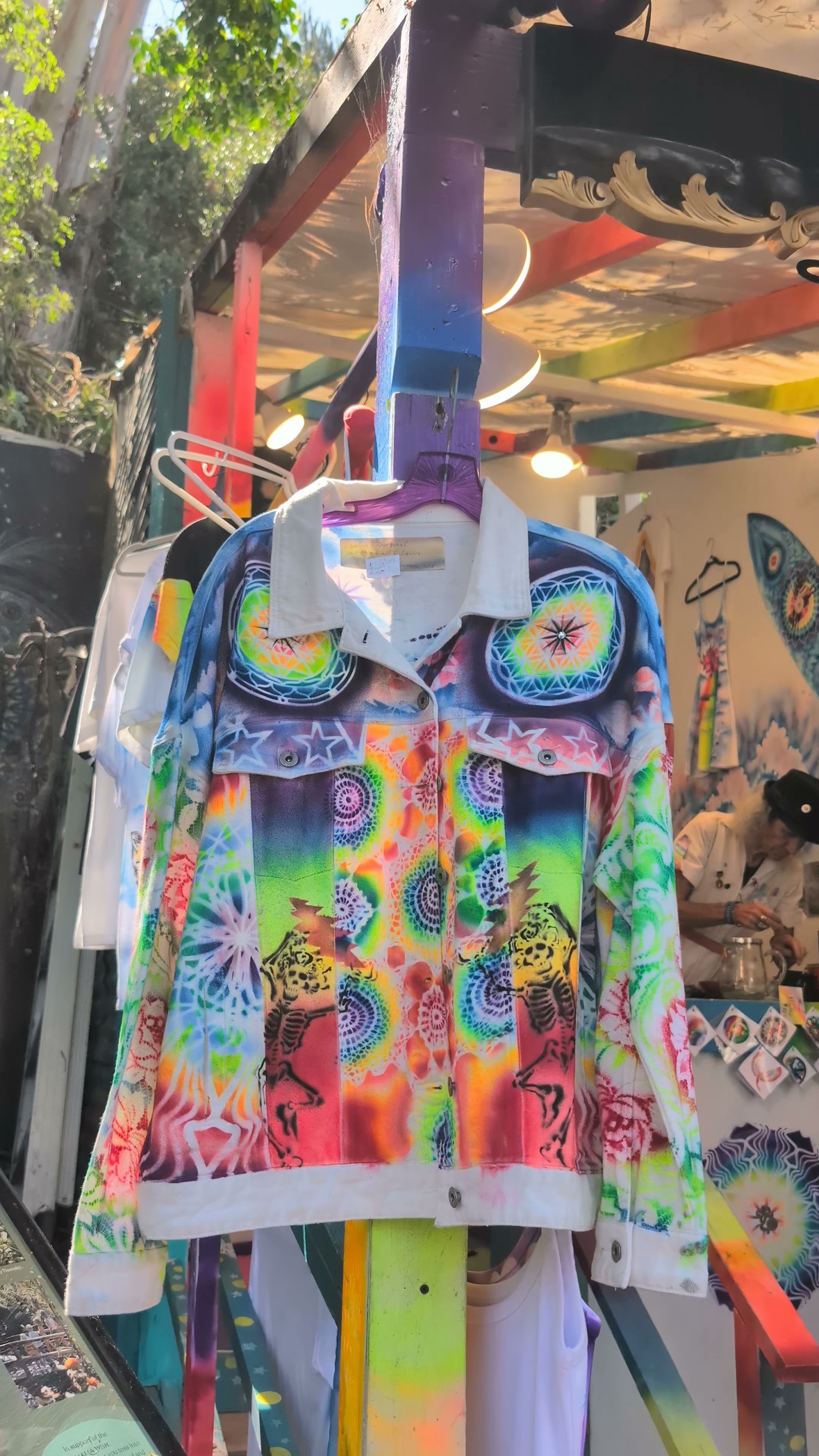 Colorful hand-airbrushed two-piece outfit by Star Shields